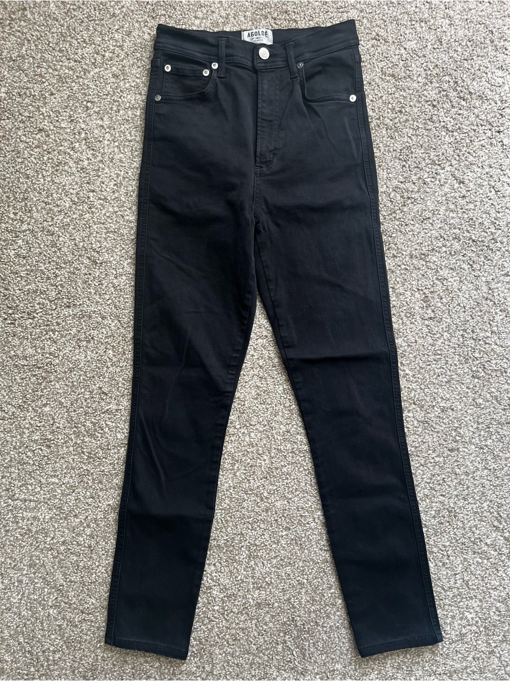 AGOLDE High-Rise Slim Jeans in Black